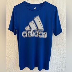 Adidas Boys Blue White Short Sleeve Tee Size: 14/16